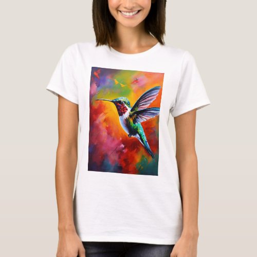 Graceful Flutter Hummingbird Silhouette Collectio T_Shirt