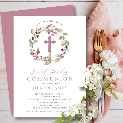 Graceful Gathering First Communion Invitation