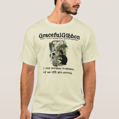 Graceful Gibbon Illustration T_Shirt