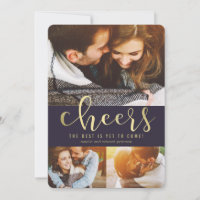 Graceful Glow EDITABLE COLOR New Year Photo Cards