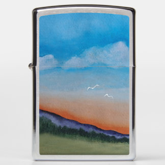 Graceful Glowing Sunset Hills Zippo Lighter