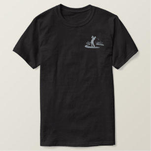 Graceful Golfer Silhouette Artwork Embroidered T-Shirt