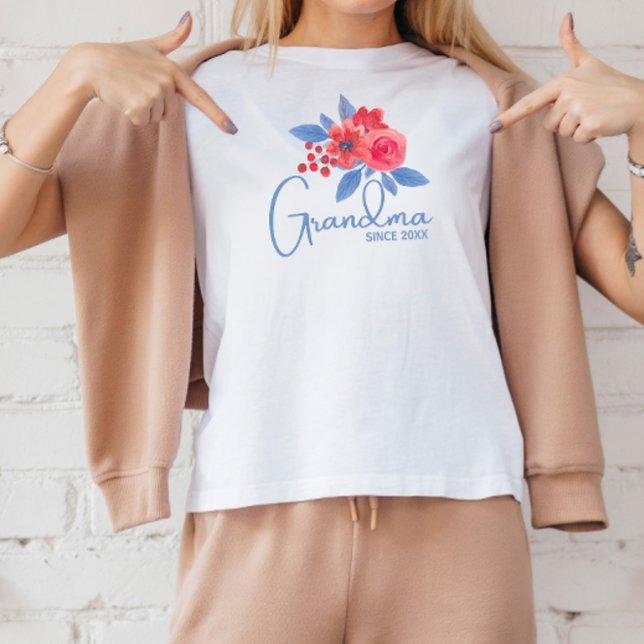 Graceful Grandma T-Shirt with Flowers Tri-Blend Shirt (Creator Uploaded)
