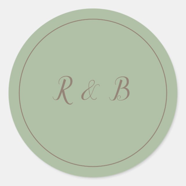 Graceful Green and Brown Classic Round Sticker (Front)