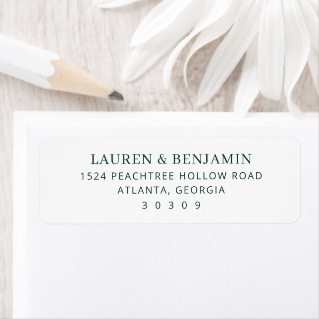 Graceful Green Calligraphy Address Label (Insitu)