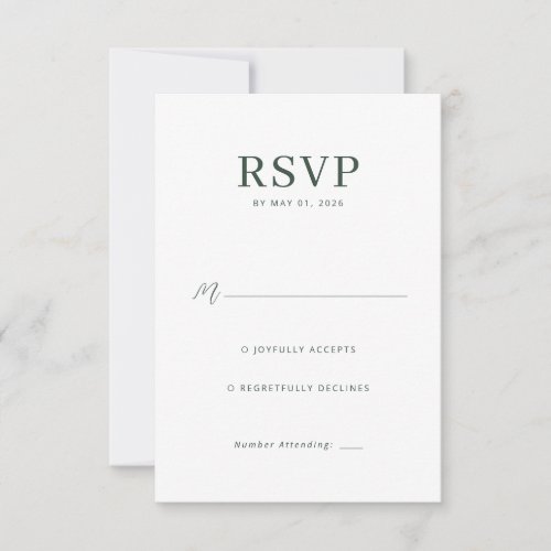 Graceful Green Calligraphy RSVP