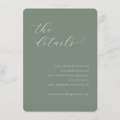 Graceful Green Calligraphy Wedding Details