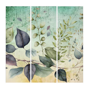“Graceful Green Foliage” Triptych