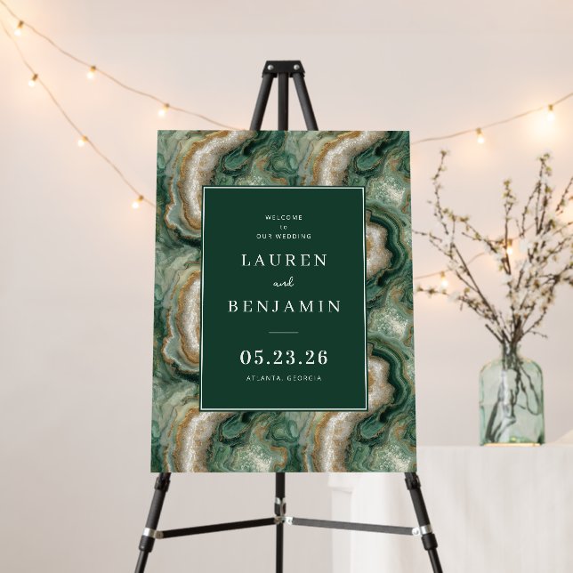 Graceful Green Marble Design Foam Board (In Situ (Stand))