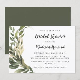 Graceful Greenery Bridal Shower Invitation