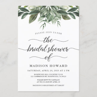 Graceful Greenery Bridal Shower Invitation