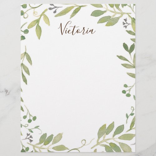 Graceful Greenery Letterhead