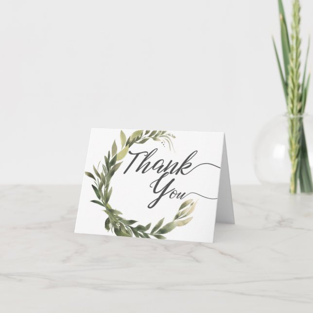 Graceful Greenery Thank You Card (Front)
