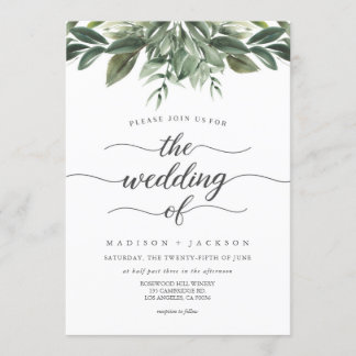 Graceful Greenery Wedding Invitation