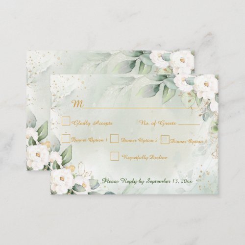 Graceful Greenery Wedding RSVP Enclosure Card