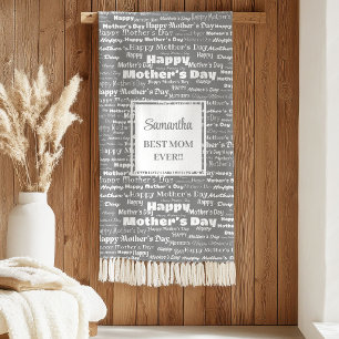 Graceful Grey Script Mother’s Day Personalized  Sherpa Blanket
