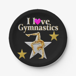 GRACEFUL GYMNAST GIRL PAPER PLATES