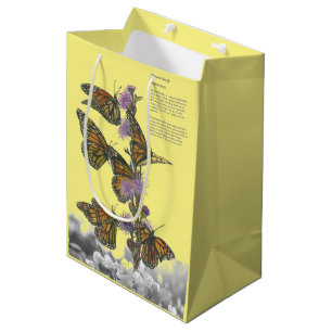 Graceful Hand-Painted Monarch Butterflies Medium Gift Bag