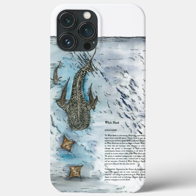 Graceful Hand Painted Whale Shark Case-Mate iPhone Case (Back)