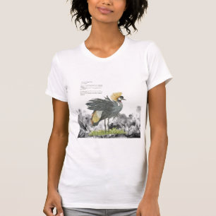 Graceful Handpainted Grey Crowned Crane T-Shirt