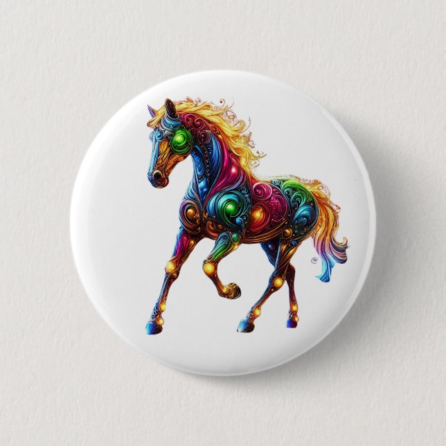 Graceful Horse Button (Front)