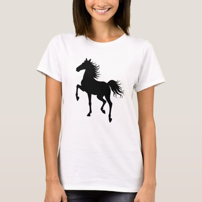 Graceful Horse Silhouette in Motion T-Shirt (Front)