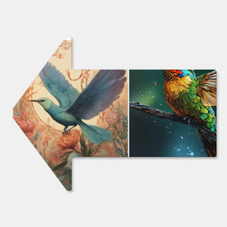 "Graceful Hover: Hummingbird Silhouette Design" Sign