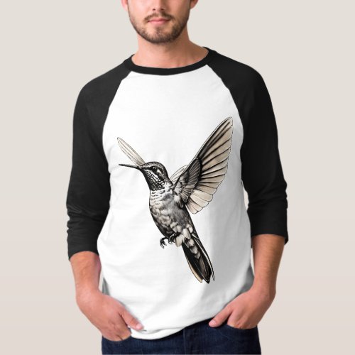 Graceful Hover Hummingbird Silhouette T_Shirt T_Shirt