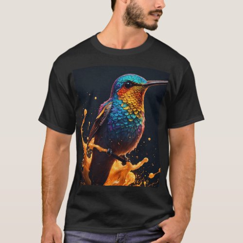 Graceful Hummingbird Flight T_Shirt