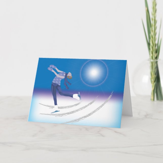Graceful Ice Skater Holiday Card (Front)