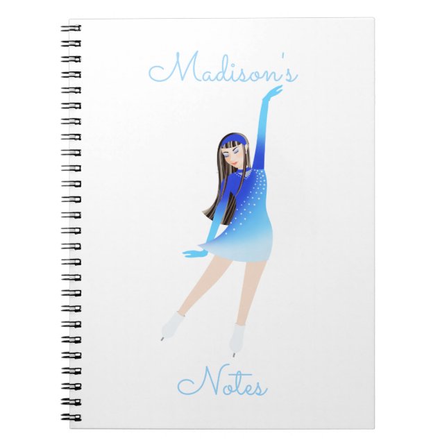 Graceful Ice Skater Spiral Photo Notebook (Front)