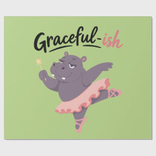 Graceful-ish Hippo Ballerina Wrapping Paper