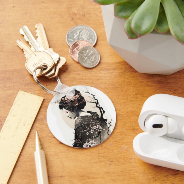 Graceful Japanese geisha - Keychain (Desk)