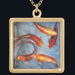 Graceful Koi I Gold Plated Necklace<br><div class="desc">Animals</div>