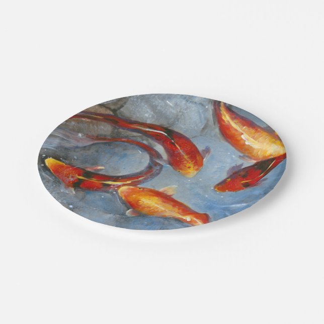 Graceful Koi I Paper Plates (Angled)