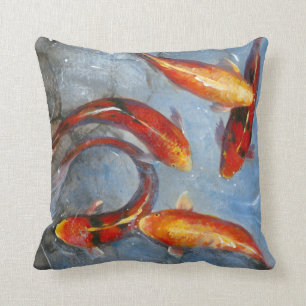 Graceful Koi I Throw Pillow
