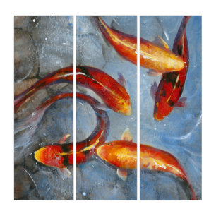 Graceful Koi I Triptych