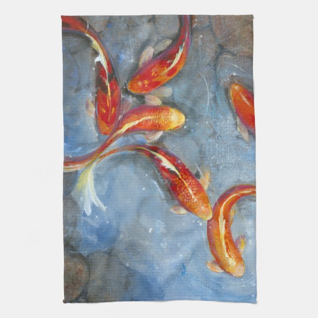 Graceful Koi II Kitchen Towel (Vertical)