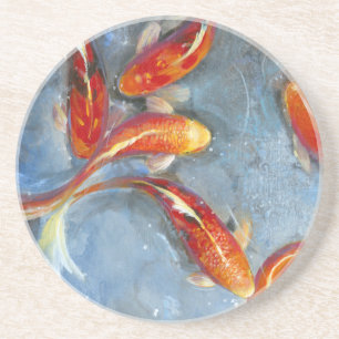 Graceful Koi II Sandstone Coaster