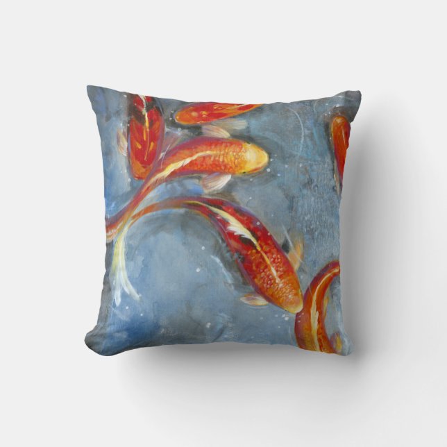 Graceful Koi II Throw Pillow (Front)