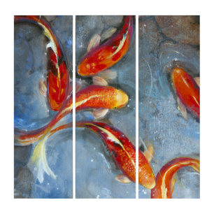 Graceful Koi II Triptych