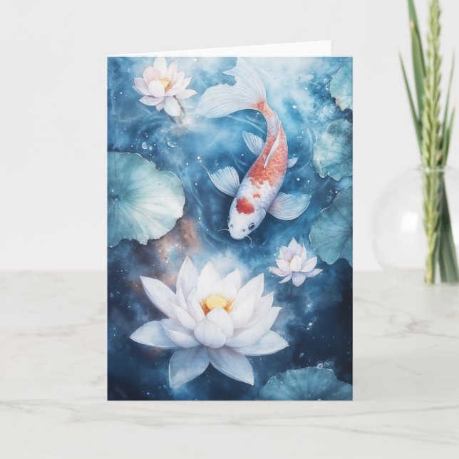 Graceful Koi with Peaceful Waters Card (Front)