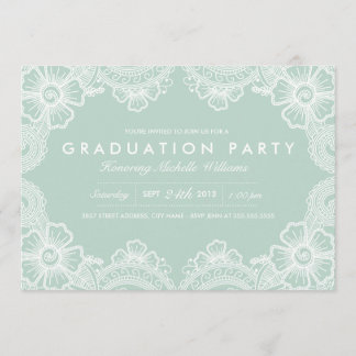 Graceful Lace Grad Party Invitation