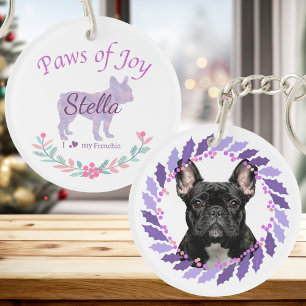 Graceful Lavender French Bulldog Personalized Keychain