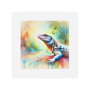 Graceful Lizard 240824AREF128 - Watercolor Metal Print