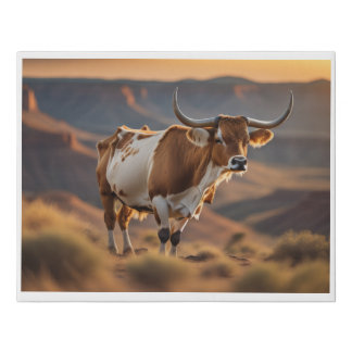 Graceful Longhorn: Majestic Beauty  Faux Canvas Print