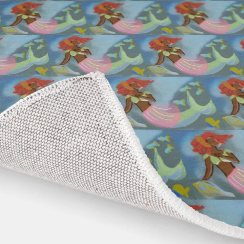 Graceful Mermaid Illustration Pattern In the Sea Rug