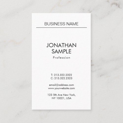 Graceful Minimalist Professional Vertical Modern Business Card