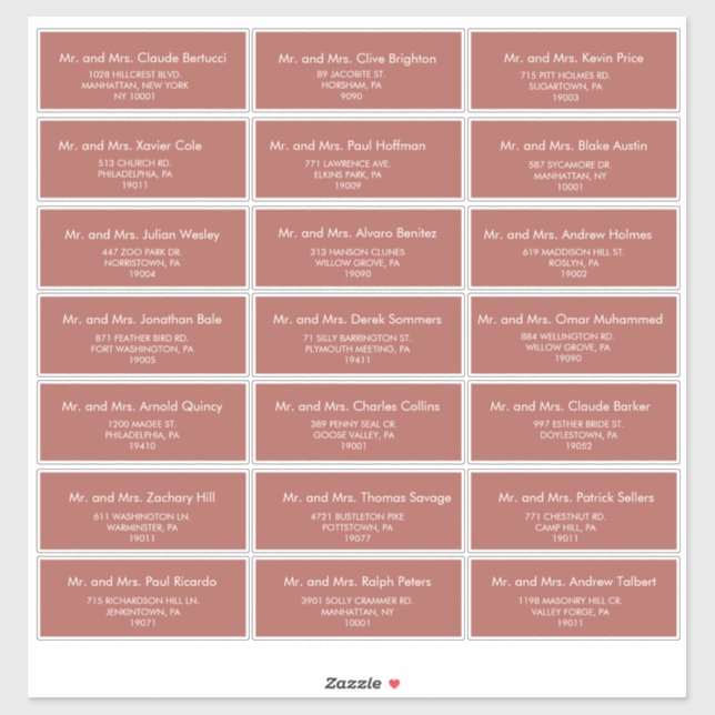 Graceful Minimalist Wedding Guest Address Label (Sheet)