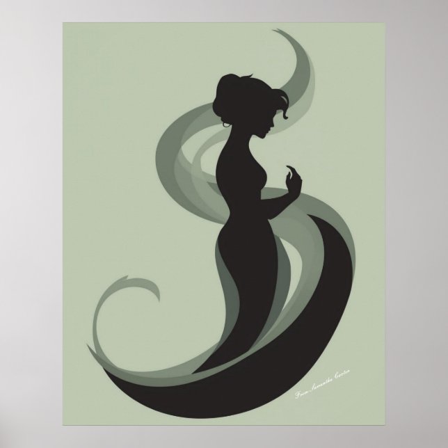 Graceful Minimalist Woman Silhouette – Modern Boho Poster (Front)